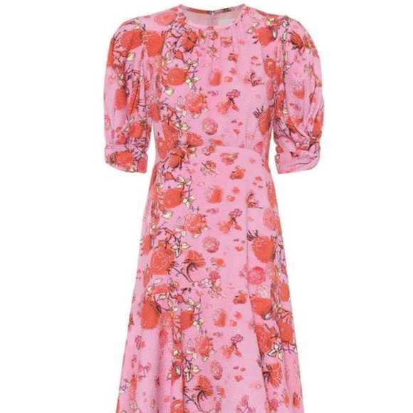 PETER PILOTTO Asymetrical Drop Waist Floral Dress Peony Size 8 Handkerchief Hem - Picture 3 of 13